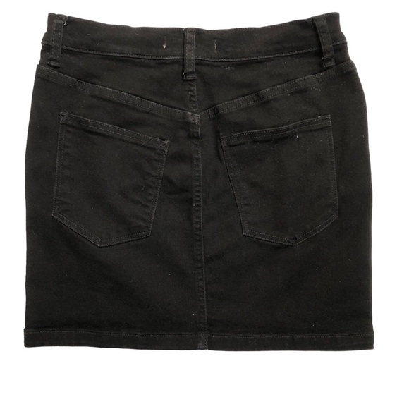 We The Free Free People Black Denim Stretch 5 Pocket Mini Skirt Size 26 - Picture 2 of 9